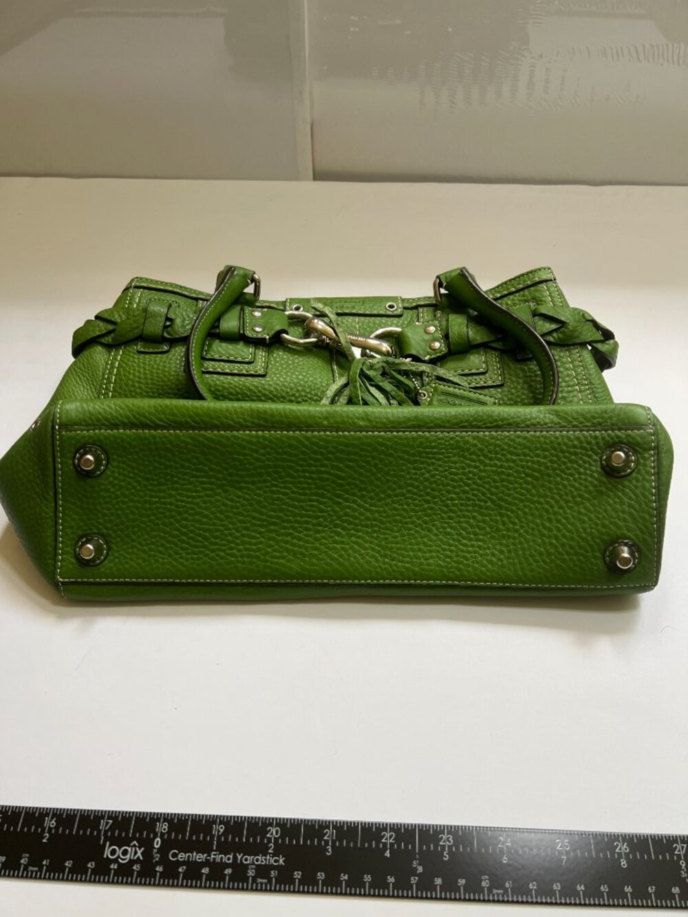 Coach Hampton Braided Pebbled Leather Satchel, ide - Picture 3 of 6